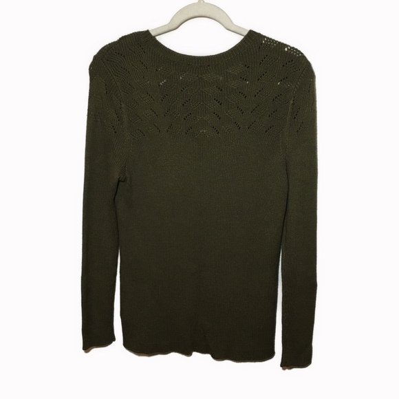 Talbots Olive Green/Brown Sweater-- Size LP - Picture 5 of 8